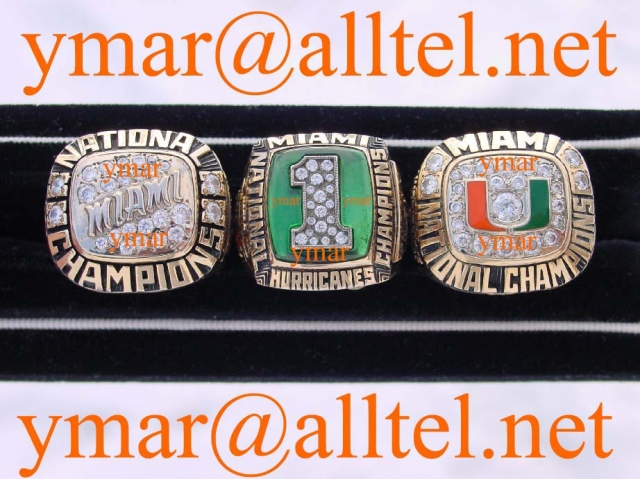 Miami Hurricanes 1991 Golden Canes, 1989 National Champs, 1991 National Champs Rings