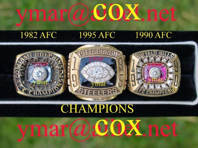 1982 Miami AFC Champions, 1995 Pittsburgh AFC Champions, 1990 Buffalo AFC Champions